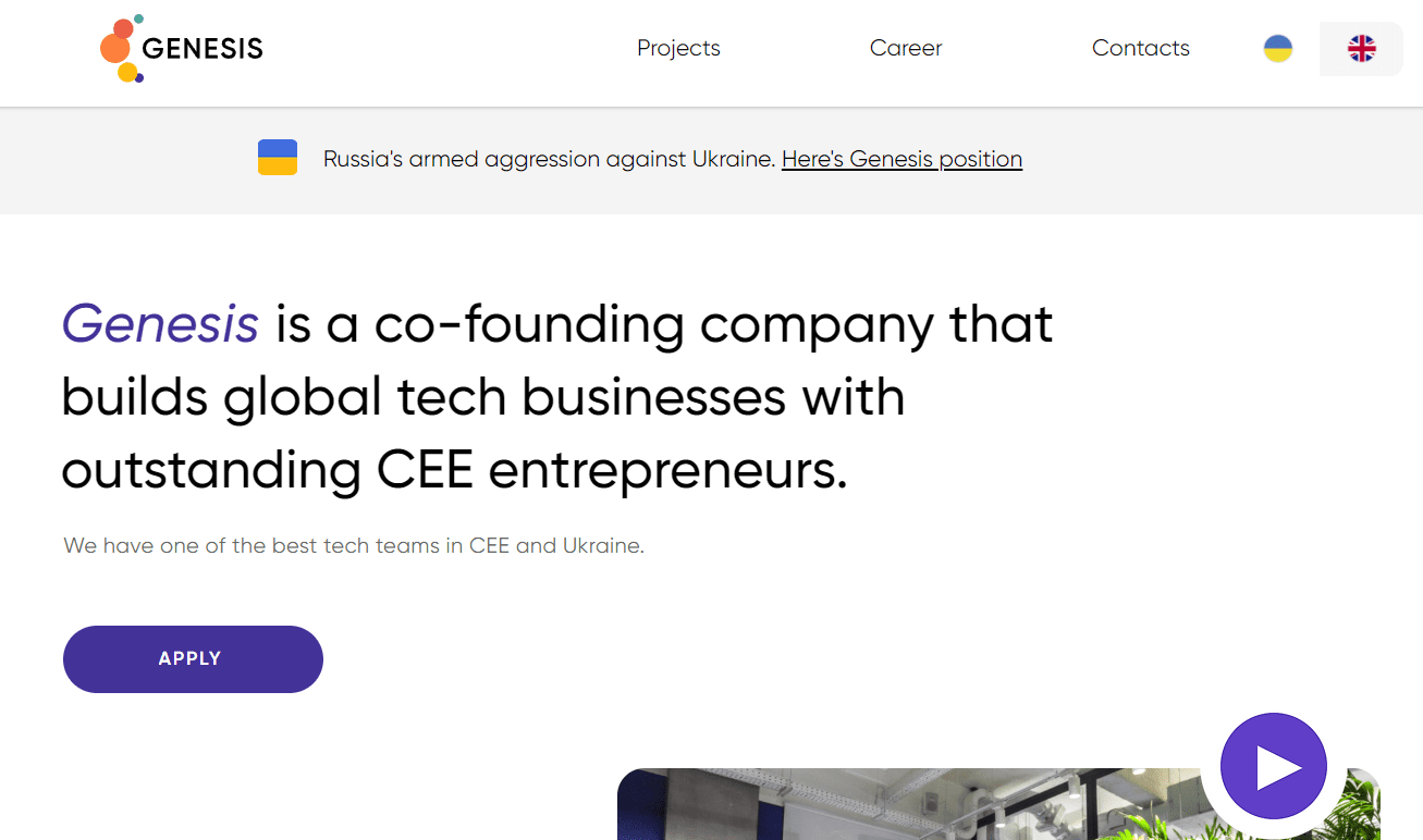 Website screenshot with a white background